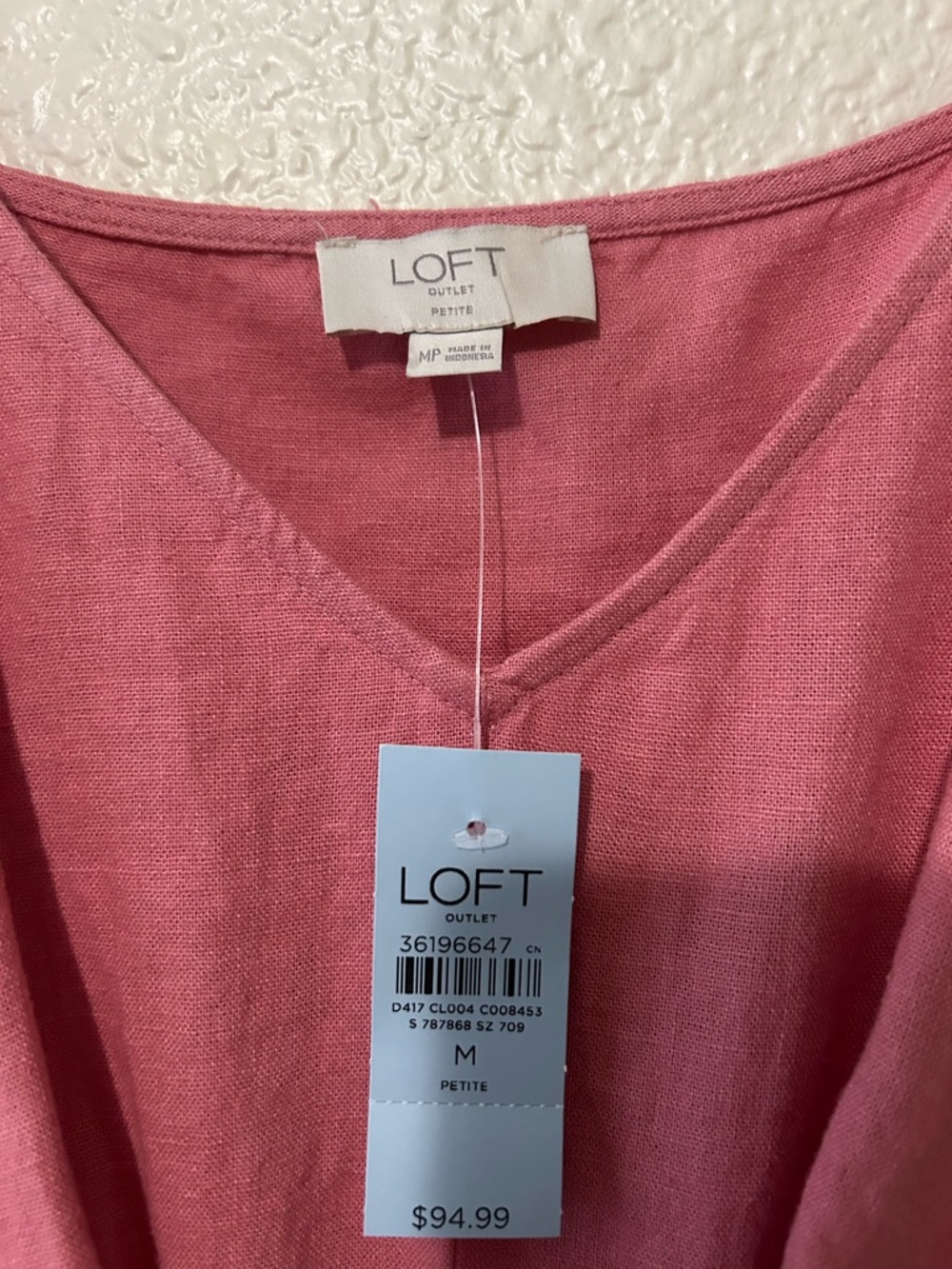 LOFT Rose-Pink Tie-Front Sleeveless Jumpsuit - Picture 3 of 4